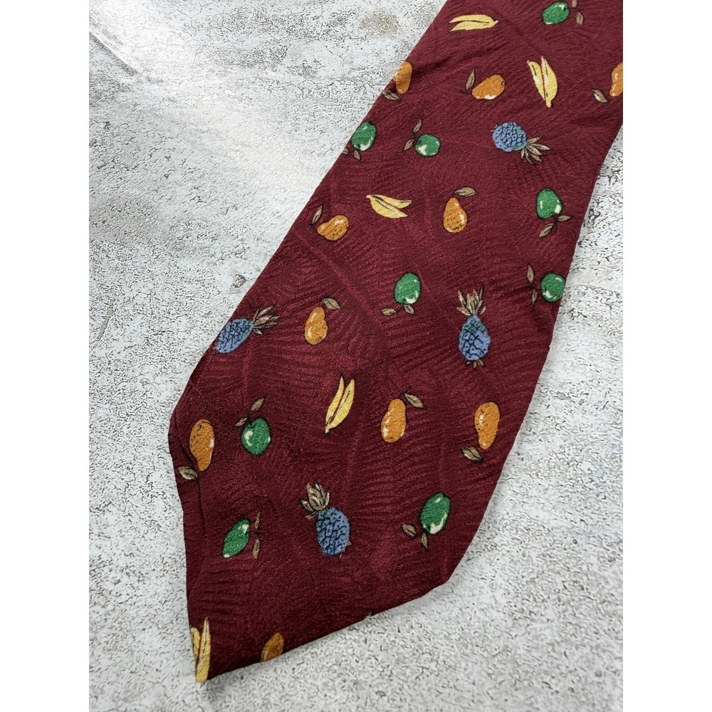 Liberty Of London Tie Mens One Size Red 100% Silk Pointed Floral Jacquard